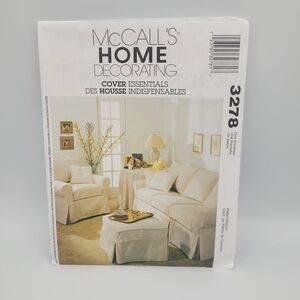 UNCUT McCall's Home Decorating 3278 Cover Essentials Sewing Pattern